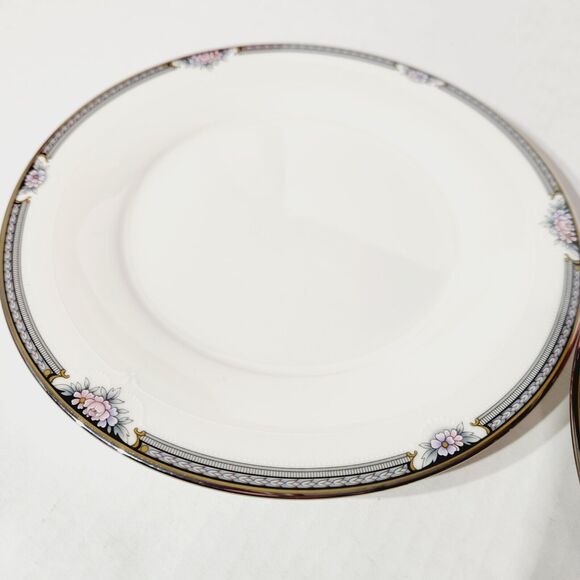 Noritake Salad Plates 8 1/4in Halifax Fine China Floral Lot of 2 Vtg 7729 Rose - Picture 2 of 8